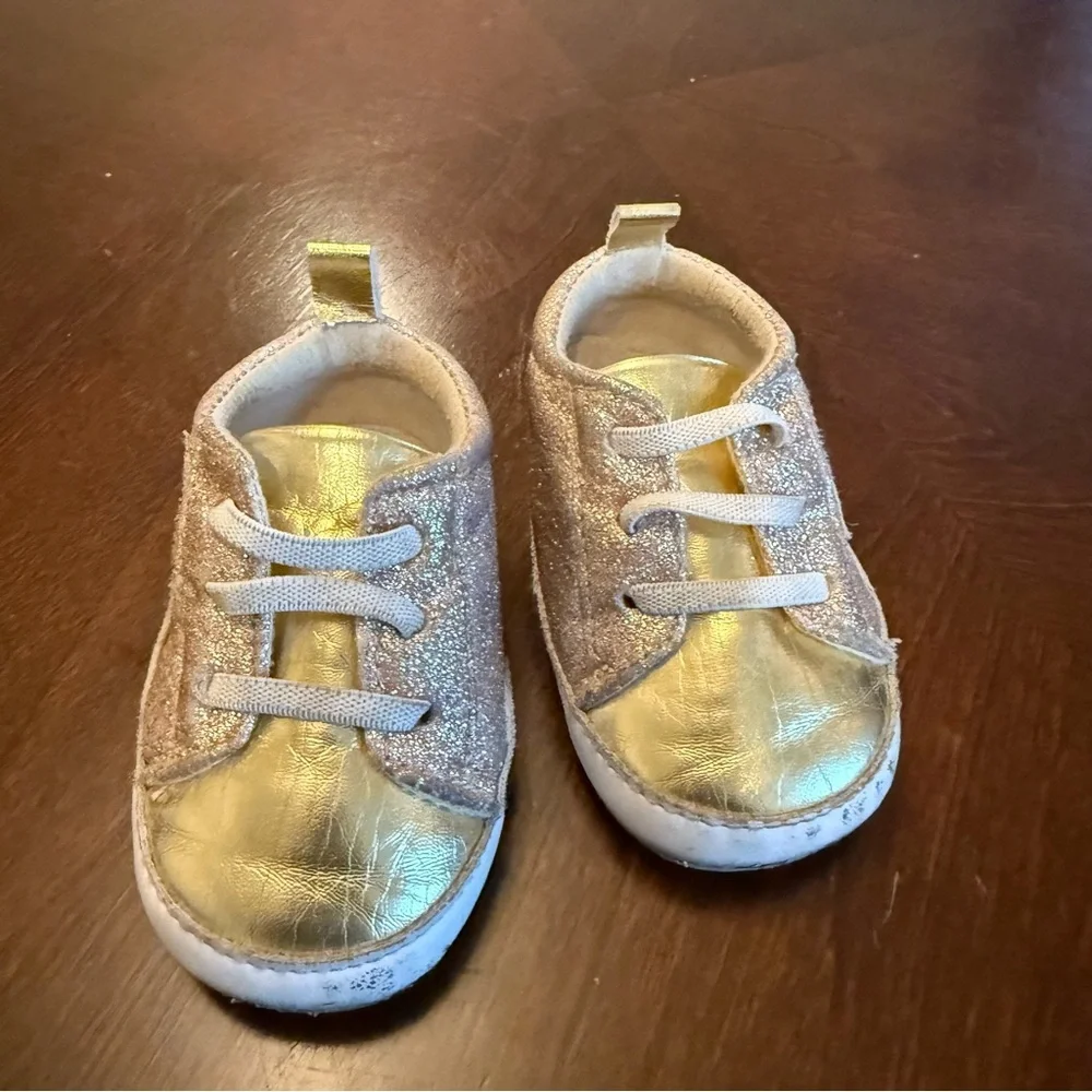 Stylish Kids Shoes Set - Brown and Gold
